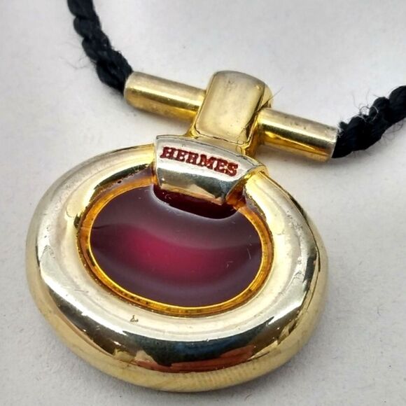 Hermes Paris Fran Jewelry - Hermes Enamel Perfume Pendant Necklace Vintage Authentic